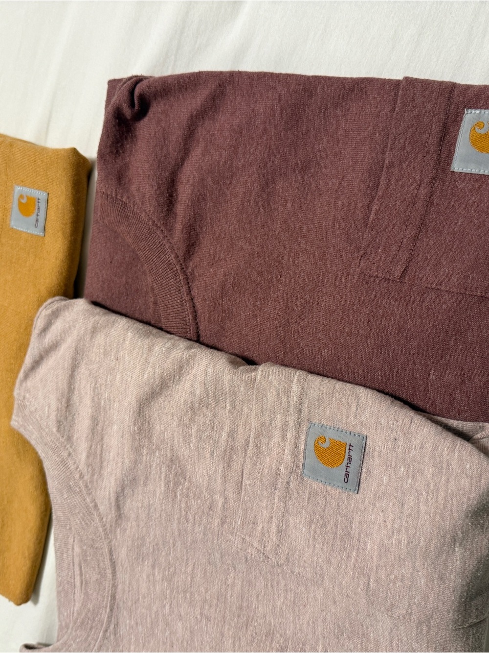 Carhartt women’s loose fit shirt Trio in Mauve, pink, Mustard (3x and 2x)